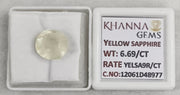 6.69/CT Natural Yellow Sapphire With Govt Lab Certificate-12061D48977